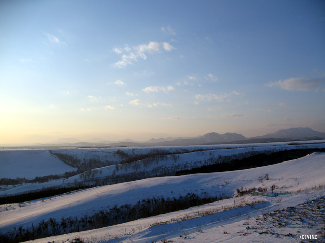 雪景色　北海道　道東 中標津　開陽台（かいようだい） 北西方面